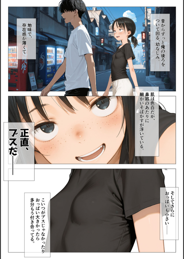 ちいぶす-おっぱい小さくてブスだけどいつでもヤレる幼馴染- モザイク版_4枚目の画像